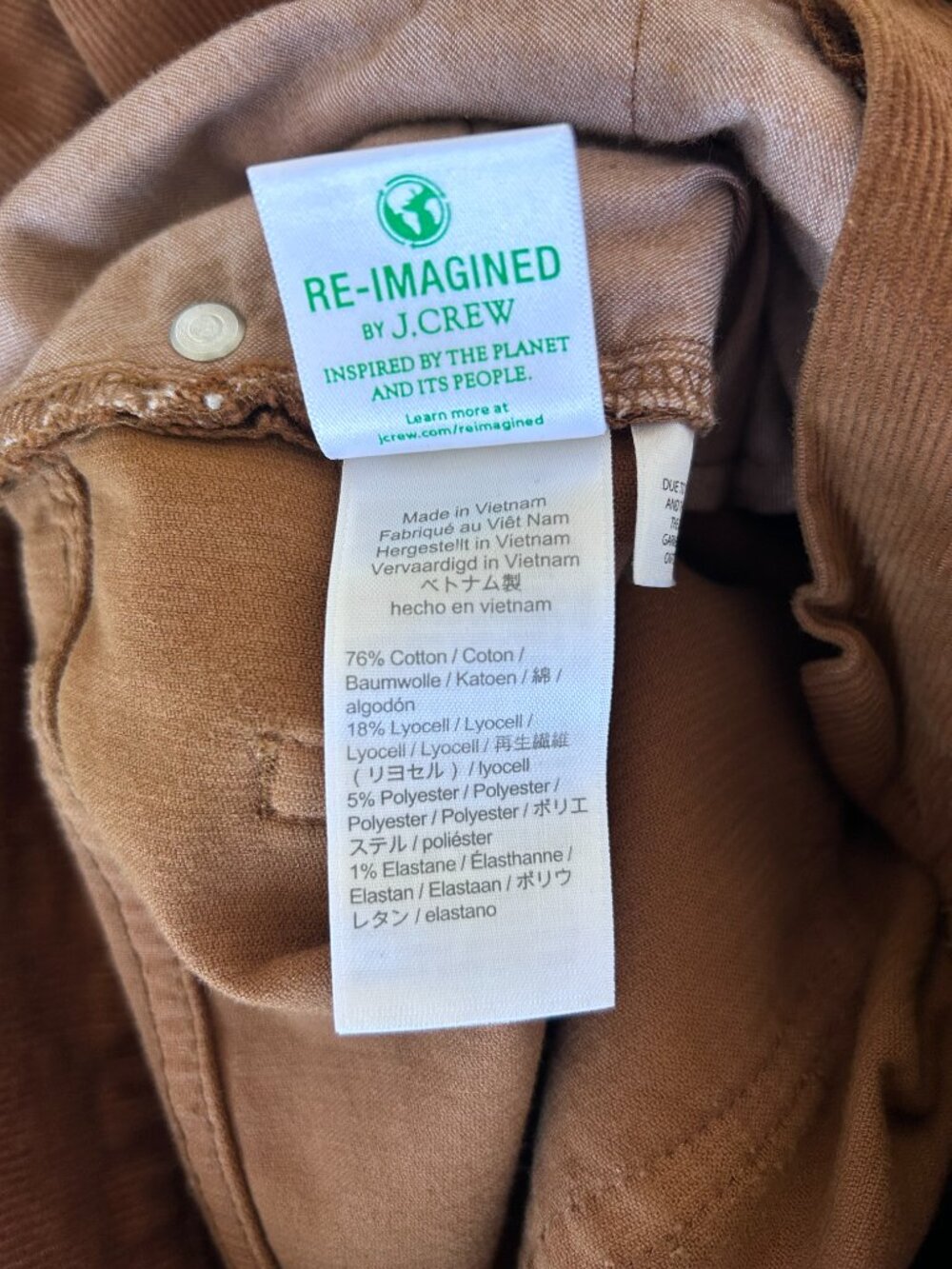 J.Crew Re-Imagined High Rise ’90s Wide Leg Corduroy Pants Brown 25 - Picture 7 of 10